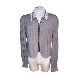 Vintage Western full zip long sleeve womens top size small New Frontier cowgirl